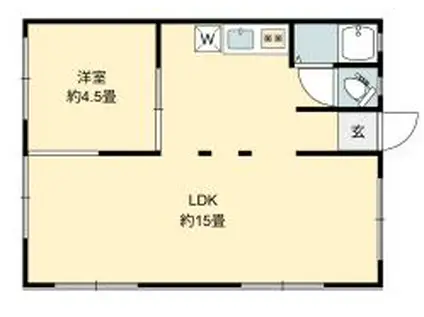 第二大星アパート(1LDK/1階)の間取り写真
