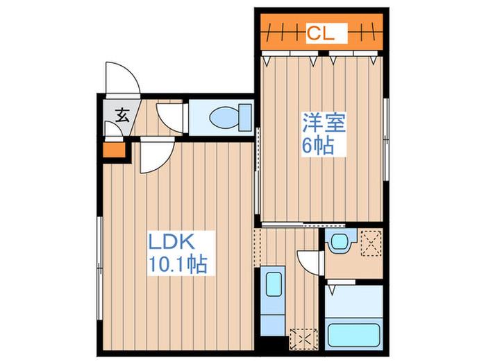 ドゥラル(1LDK/2階)の間取り写真