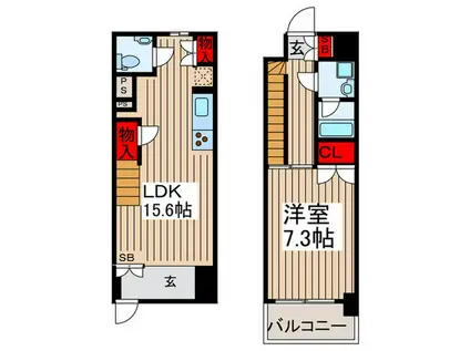 ニューシティアパ-トメンツ亀戸(1LDK/2階)の間取り写真