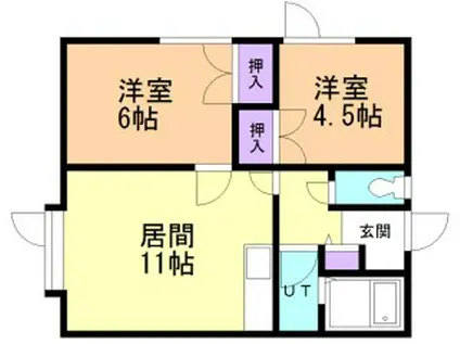 クレールシャンブル(2LDK/2階)の間取り写真