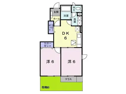 エトワール VII(2DK/1階)の間取り写真