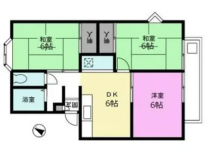 越谷ハイツA(3DK/3階)の間取り写真