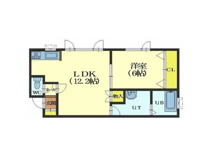 リヴェール(1LDK/2階)の間取り写真