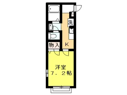 中山ロジュマン(1K/2階)の間取り写真