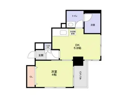 多加はしBLD(1DK/2階)の間取り写真