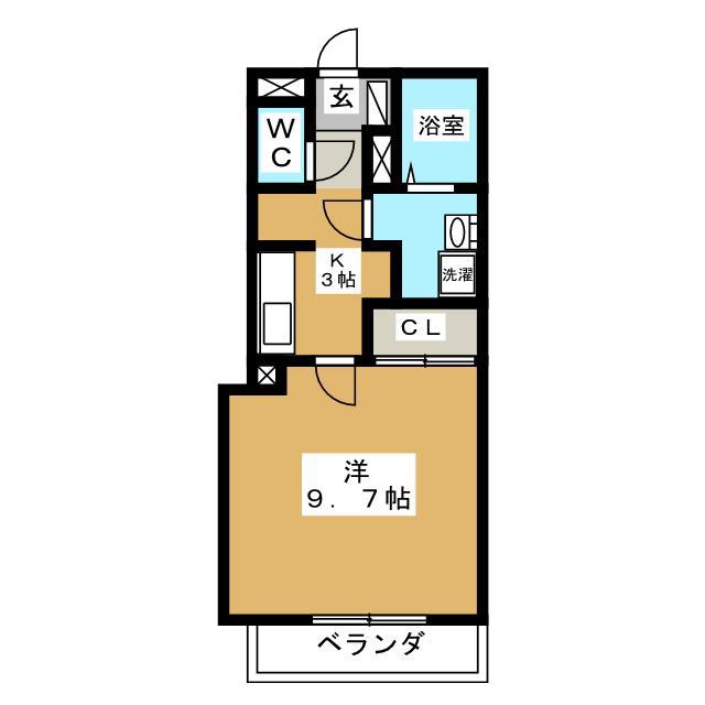 アメニティプレイス(1K/1階)の間取り写真