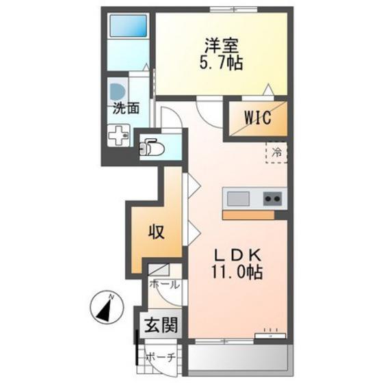 FOREST HOUSE(1LDK/1階)の間取り写真