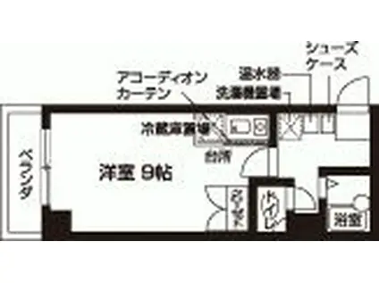 ジュネス三京(ワンルーム/2階)の間取り写真