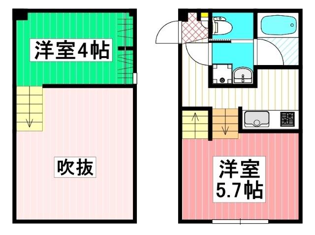 APRISE田崎本町(ワンルーム/2階)の間取り写真