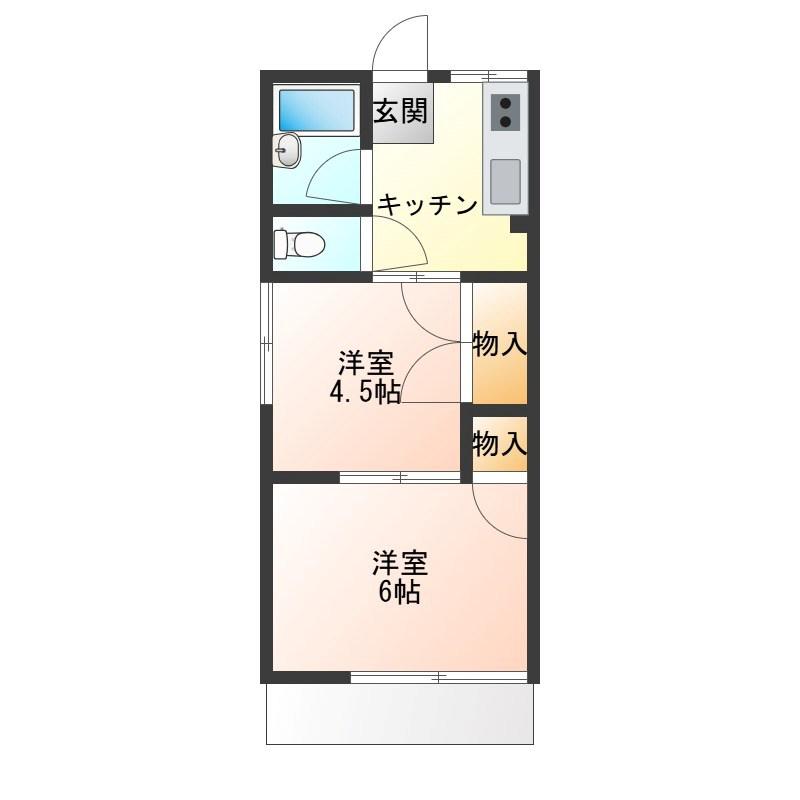 若木ハイツ(2K/1階)の間取り写真