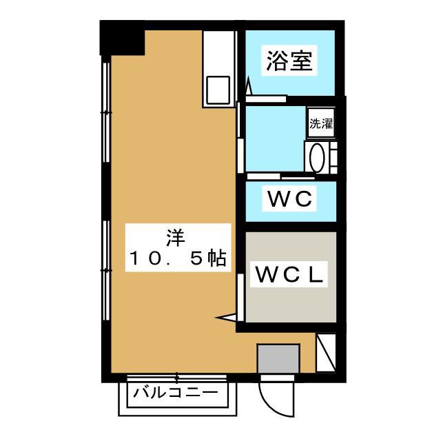 シャルル中央(ワンルーム/1階)の間取り写真