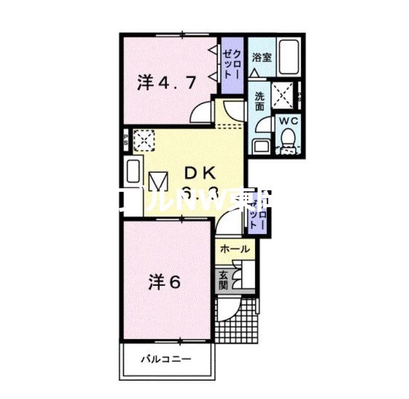 ユーヒルズ大崎(2DK/1階)の間取り写真