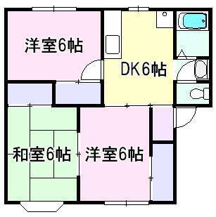 シティハイツ北上B(3DK/1階)の間取り写真