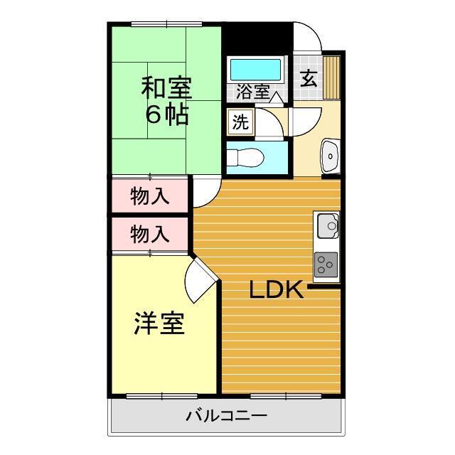 じゃがいも畑(2LDK/2階)の間取り写真