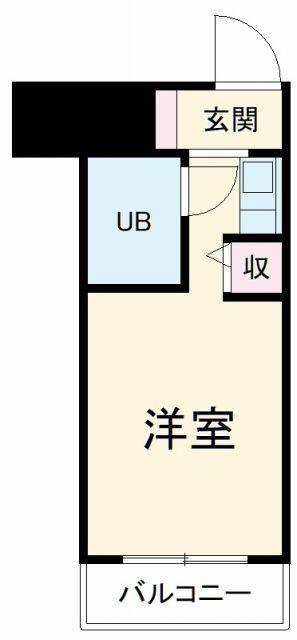 ライオンズステーションプラザ磯子(ワンルーム/6階)の間取り写真