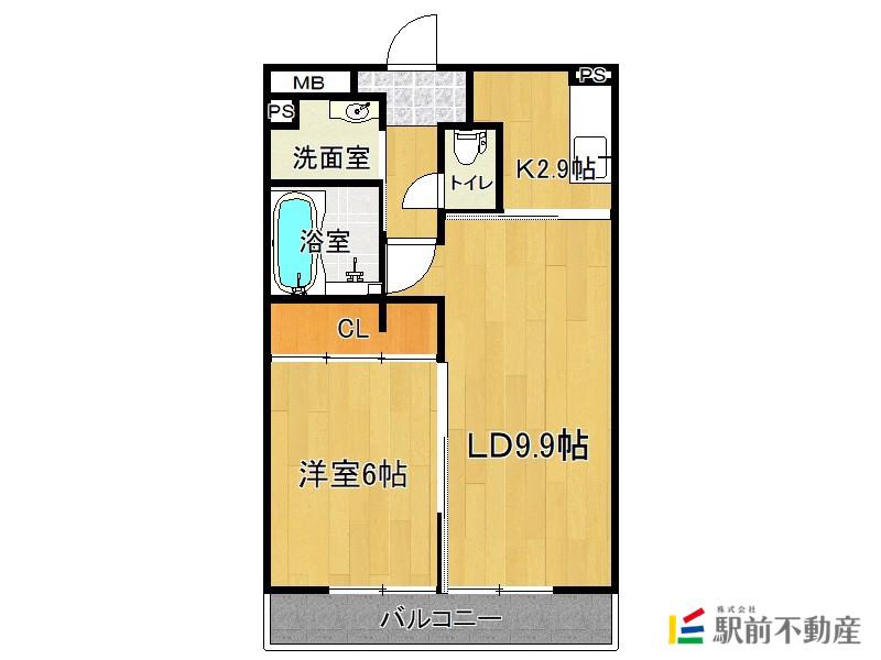 サンハウスC棟(1LDK/1階)の間取り写真
