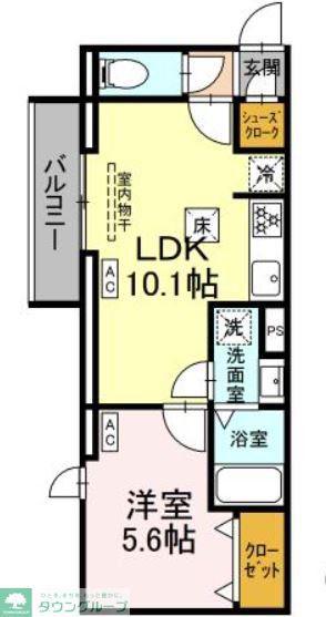 グラナーデ西瑞江(1LDK/1階)の間取り写真