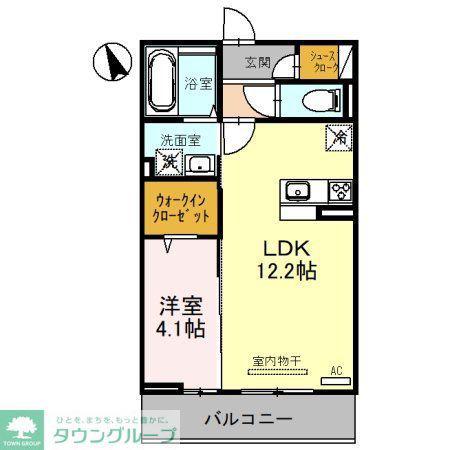 アリュール(1LDK/3階)の間取り写真