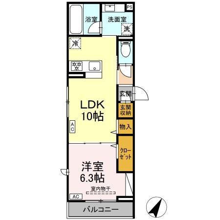 メゾンドール・カムイ 館(1LDK/3階)の間取り写真