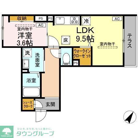 コルザ南台(1LDK/1階)の間取り写真