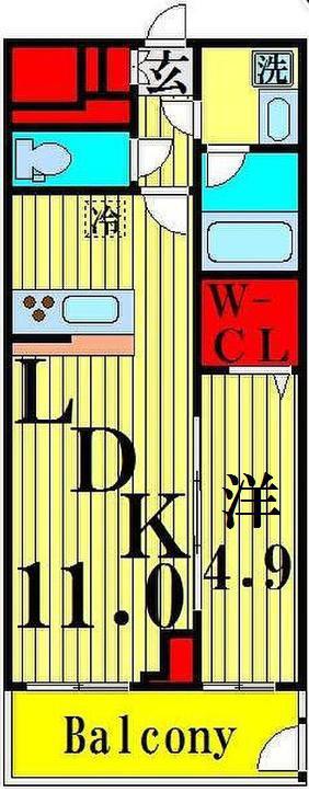 グランジュテⅡ(1LDK/1階)の間取り写真