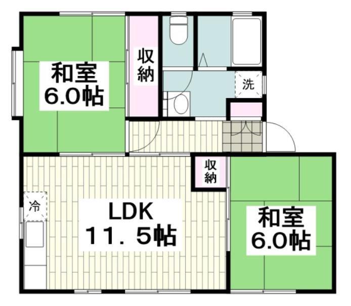 エルハイム(2LDK/2階)の間取り写真