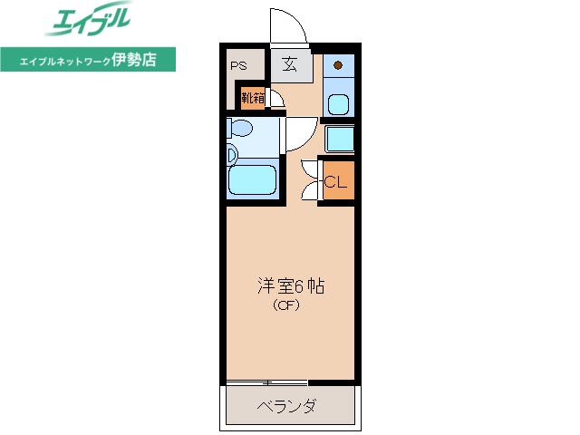 常磐レジデンス(ワンルーム/3階)の間取り写真