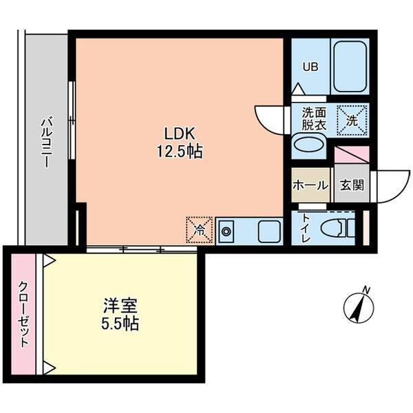 VILLA POIRE(1LDK/2階)の間取り写真