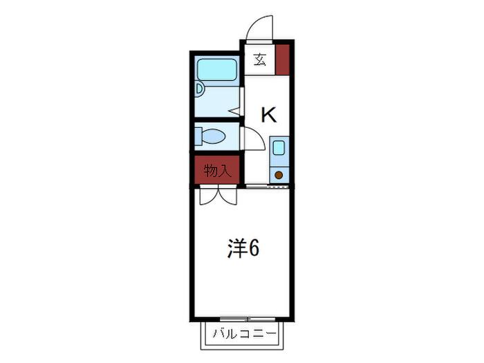 パークサイド21(1K/2階)の間取り写真