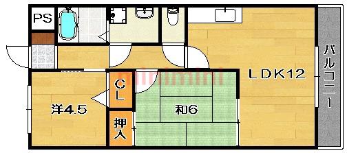 ノルテローズ(2LDK/3階)の間取り写真