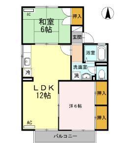 池田ファミリーゼーション(2LDK/2階)の間取り写真