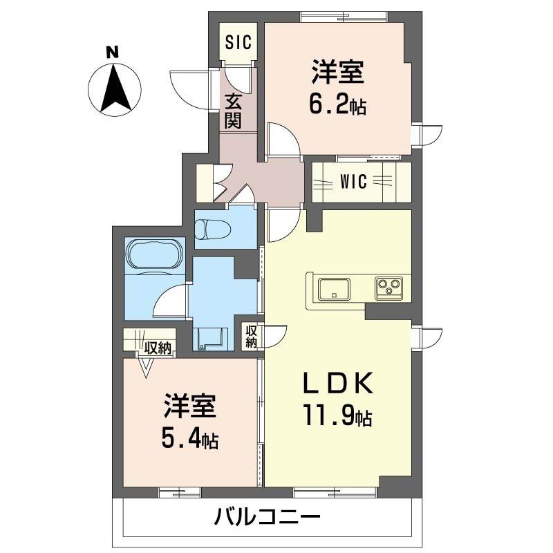 アチェロコリーナ(2LDK/3階)の間取り写真
