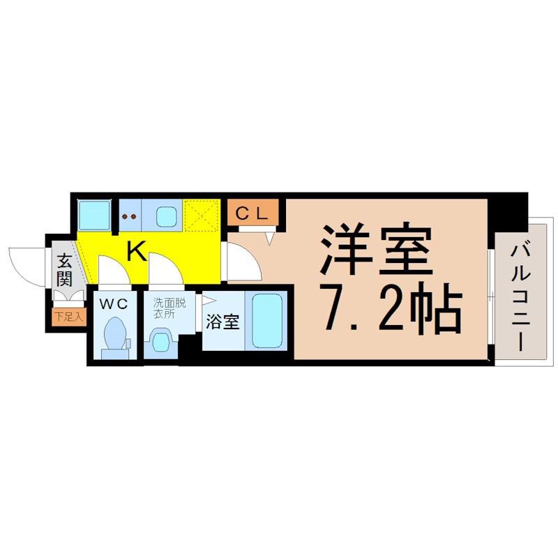 プレサンス鶴舞パーク&ステーション(1K/4階)の間取り写真