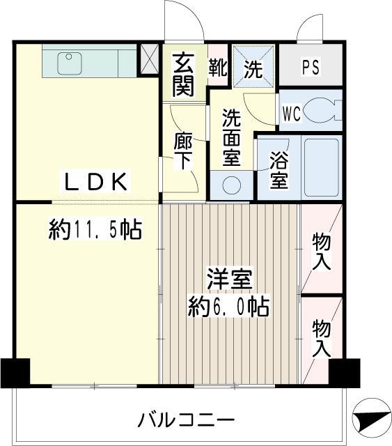 リヴェール大森北(2K/3階)の間取り写真