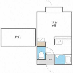 ロイヤルセブンB(1K/1階)の間取り写真