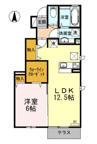 シテラデューズ(1LDK/1階)の間取り写真