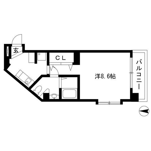 アメニティ吹上(1K/3階)の間取り写真