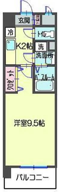 アクシオス横浜イースト(1K/2階)の間取り写真