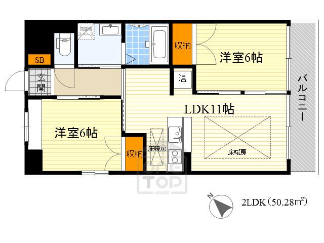 第20関根マンション(2LDK/12階)の間取り写真