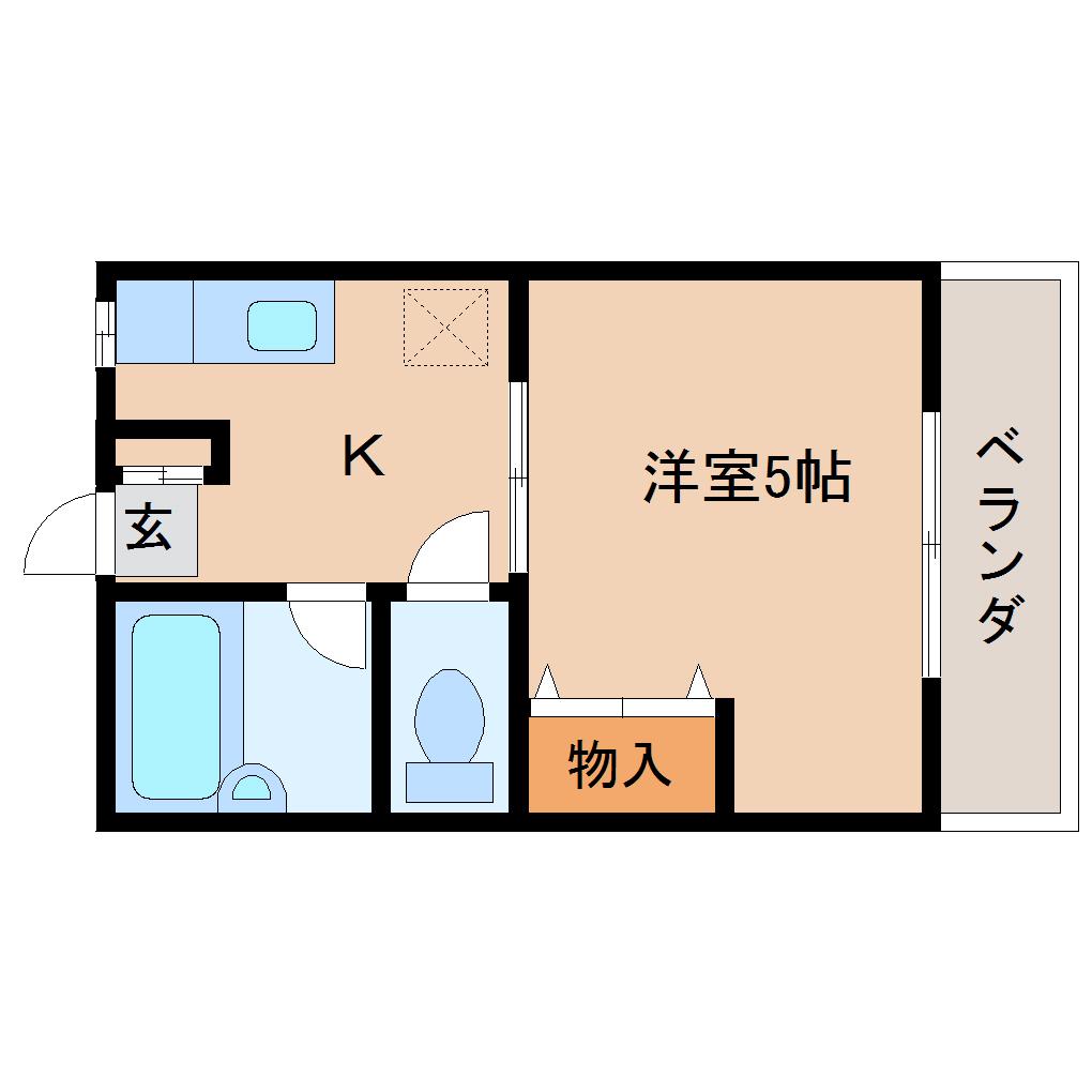 ハイツグランドール(1K/2階)の間取り写真