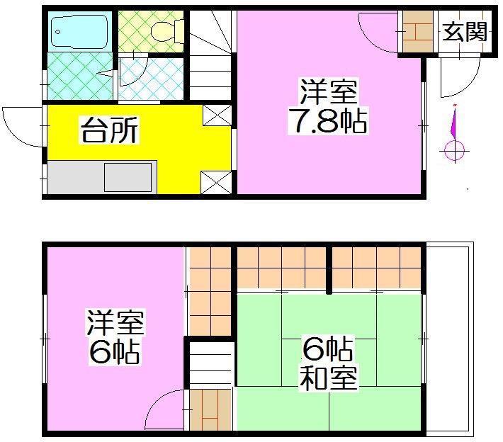 ハイネスハイム(2LDK/1階)の間取り写真