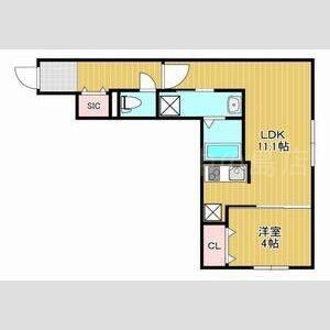 THE RESIDENCE 南平岸(1LDK/1階)の間取り写真