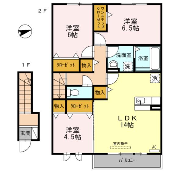 D-ROOMアネシス(3LDK/2階)の間取り写真