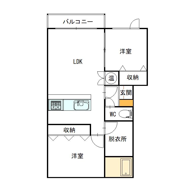 コーポSALO(2LDK/2階)の間取り写真