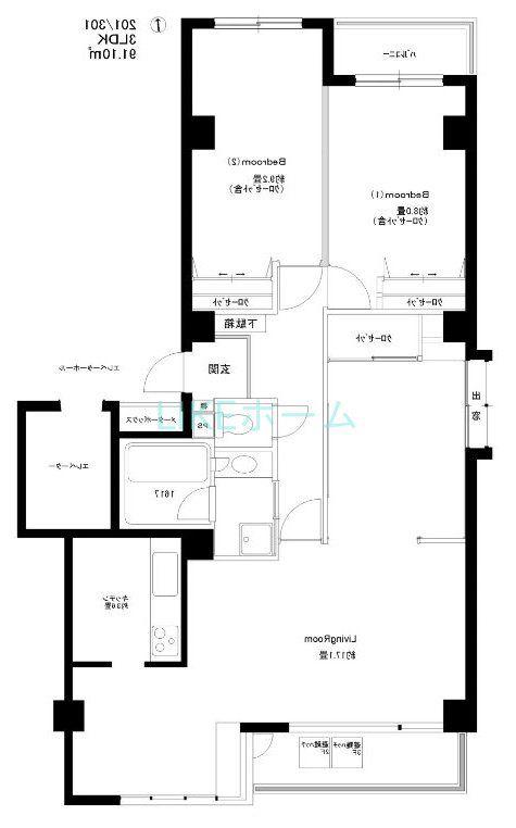 コンフォーレ船橋(3LDK/2階)の間取り写真