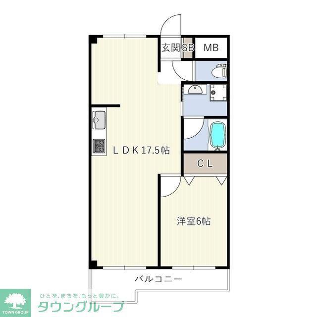 INOVE日野台(1LDK/2階)の間取り写真