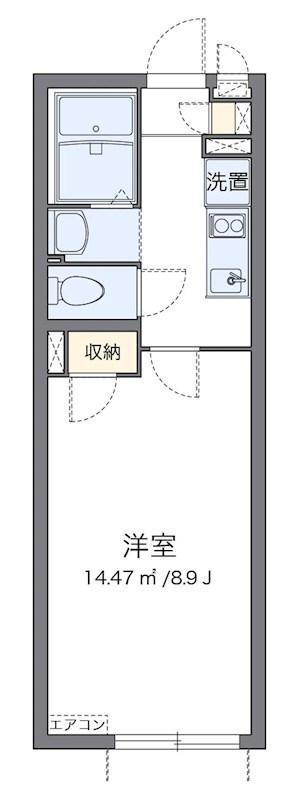 クレイノアビタシオンシグマ(1K/2階)の間取り写真