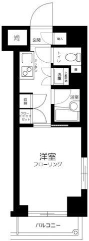ルーブル日本橋(1K/4階)の間取り写真