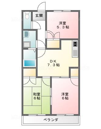 コーポM&I(3DK/3階)の間取り写真