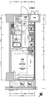 CREST TAPP新横浜(1K/6階)の間取り写真